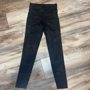 Aeropostale Womens Leggings Small Dark Gray Charcoal Camo Pockets High Rise